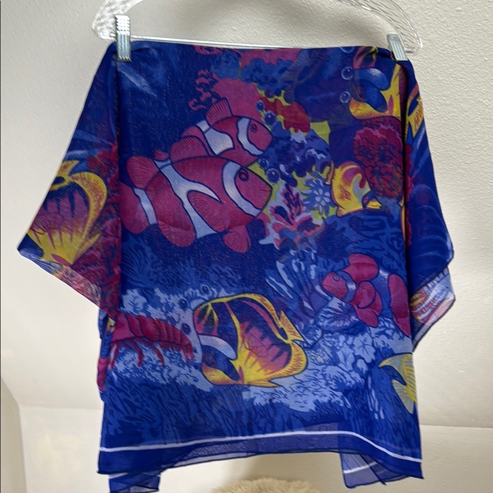 AREMAR Dominican Republic Beach Wrap. Beautiful Seascape with colorful fish